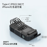 新商品 大容量30000mAh 非常時対応・手回し発電＆ソーラー充電 フラッシュ&SOS ライトパワーバンク【送料無料・最短当日発送】