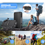 新商品 大容量30000mAh 非常時対応・手回し発電＆ソーラー充電 フラッシュ&SOS ライトパワーバンク【送料無料・最短当日発送】